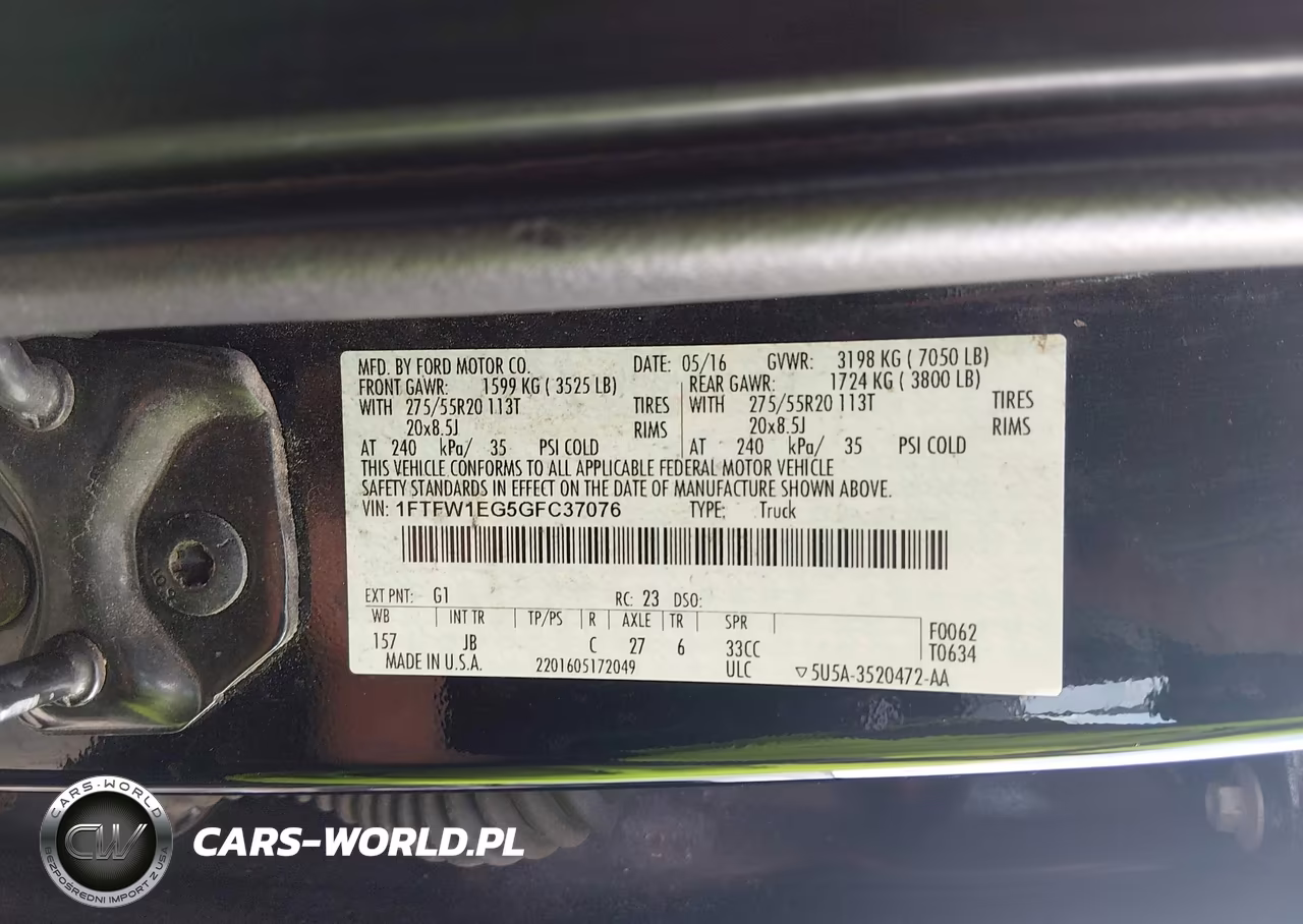 2016 Ford F-150 Xlt VIN:1FTFW1EG5GFC37076 - 9