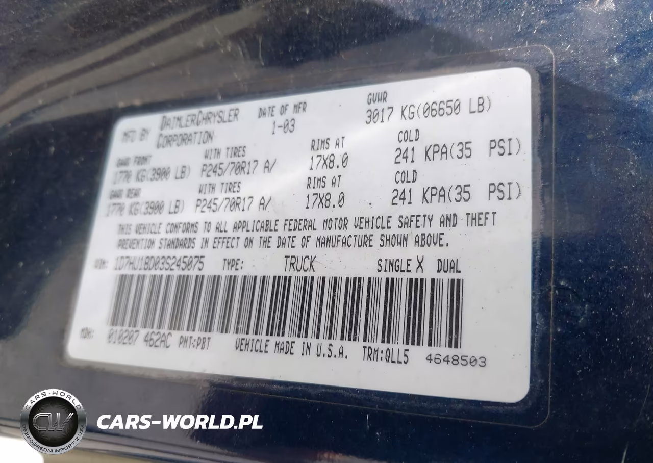 2003 Dodge Ram 1500 VIN:1D7HU18D03S245075 - 9