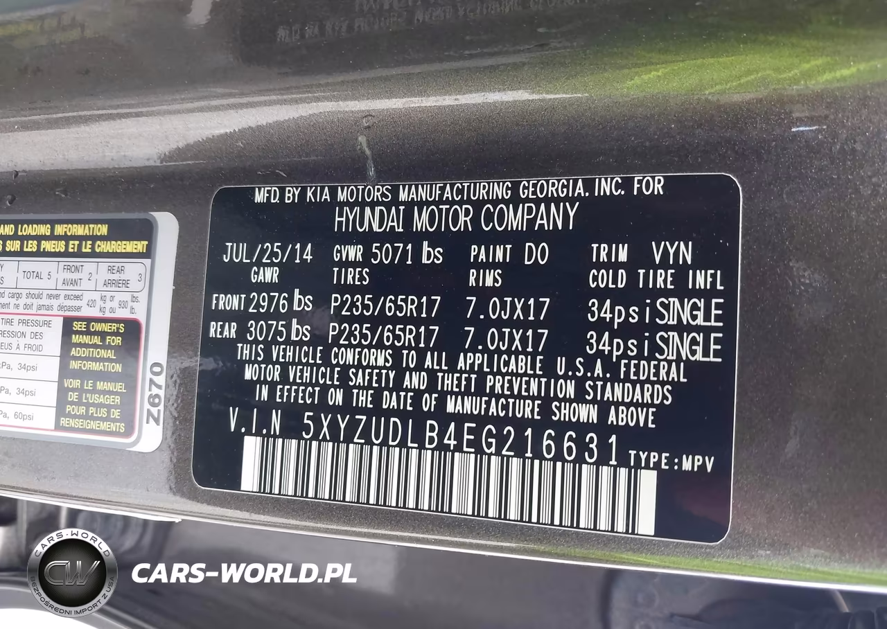 2014 Hyundai Santa Fe Sport 2.4L VIN:5XYZUDLB4EG216631 - 9