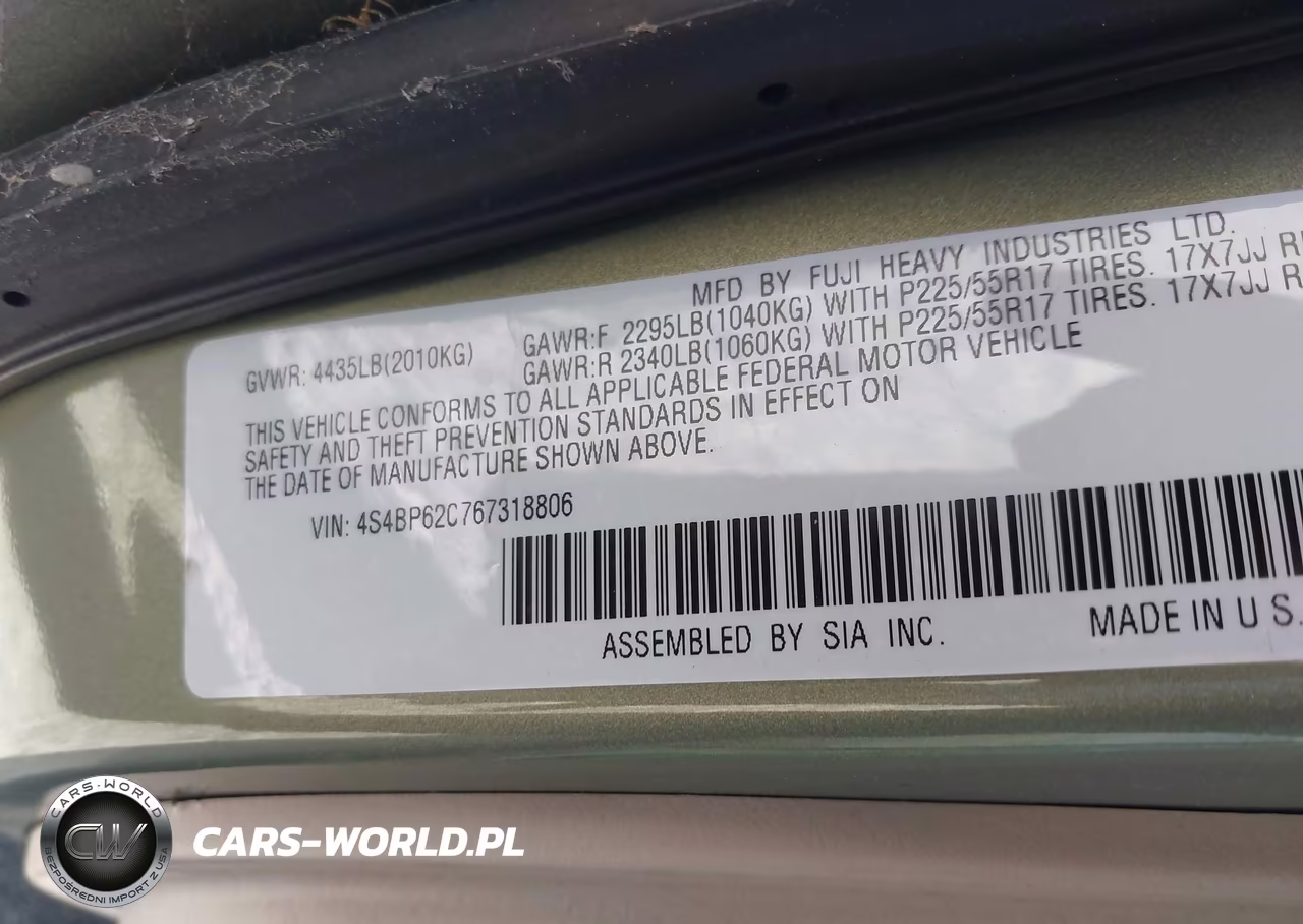 2006 Subaru Outback 2.5I Limited VIN:4S4BP62C767318806 - 9