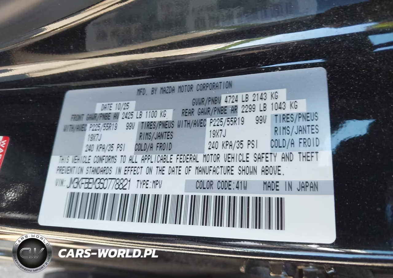 2025 Mazda Cx-5 2.5 S Premium Plus VIN:JM3KFBEM3S0778821 - 9
