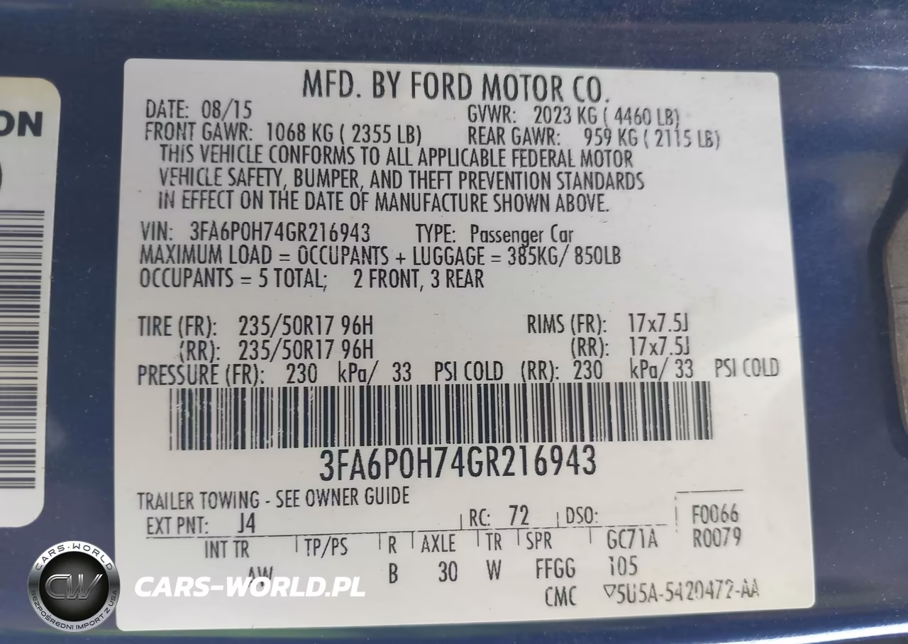 2016 Ford Fusion Se VIN:3FA6P0H74GR216943 - 9
