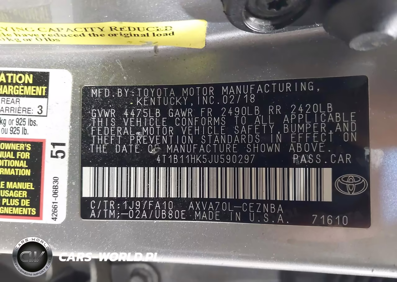 2018 Toyota Camry Le VIN:4T1B11HK5JU590297 - 9