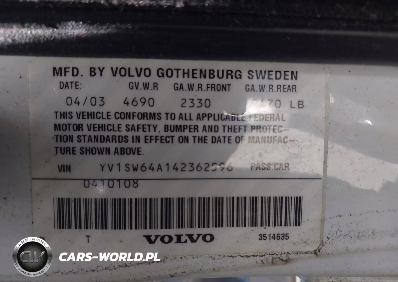2004 Volvo V70 2.4 VIN:YV1SW64A142362596 - 9
