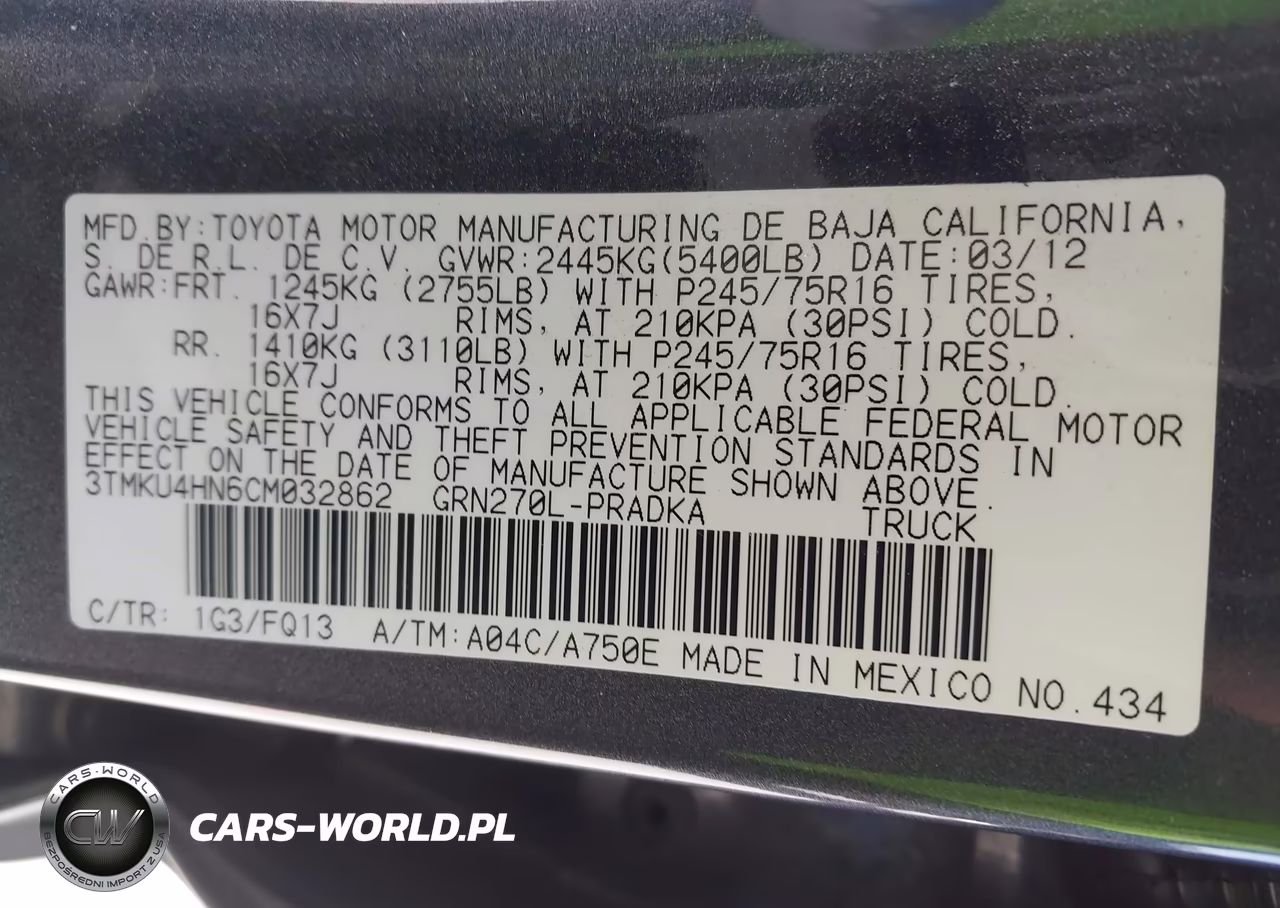 2012 Toyota Tacoma Prerunner V6 VIN:3TMKU4HN6CM032862 - 9
