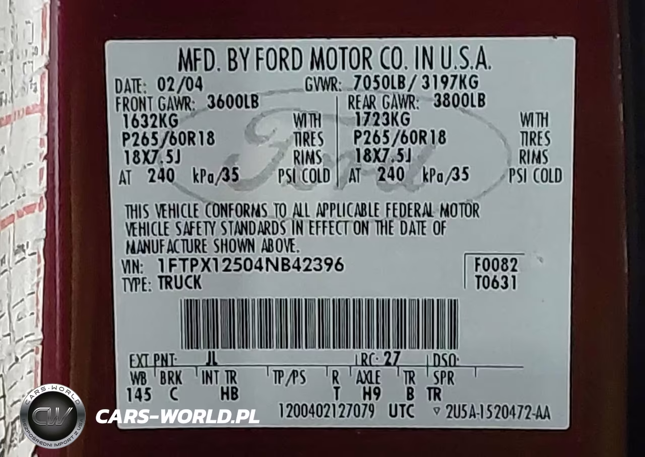 2004 Ford F-150 Lariat-Xl-Xlt VIN:1FTPX12504NB42396 - 9