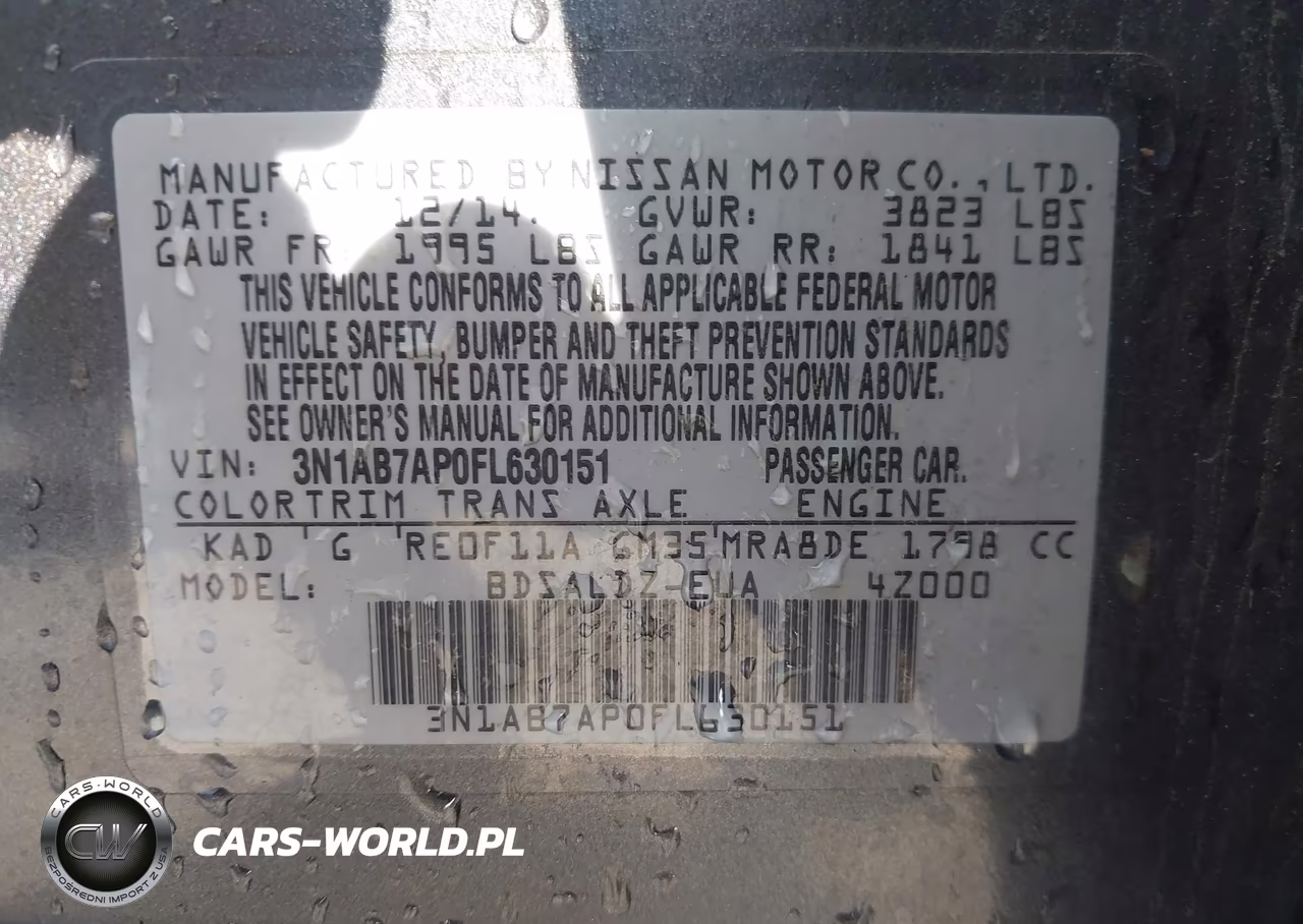 2015 Nissan Sentra Fe+ S-S-Sl-Sr-Sv VIN:3N1AB7AP0FL630151 - 9