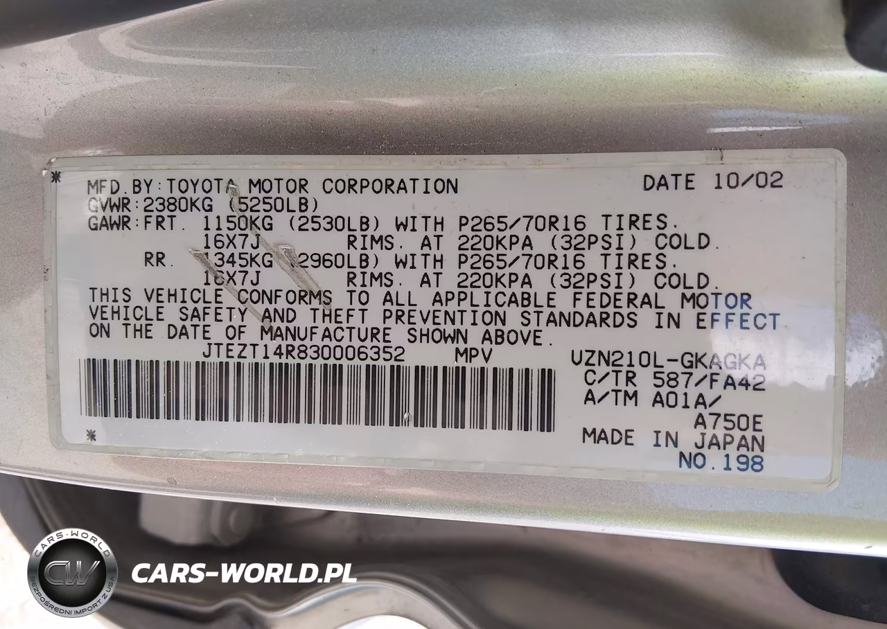 2003 Toyota 4Runner Sr5 V8 VIN:JTEZT14R830006352 - 9