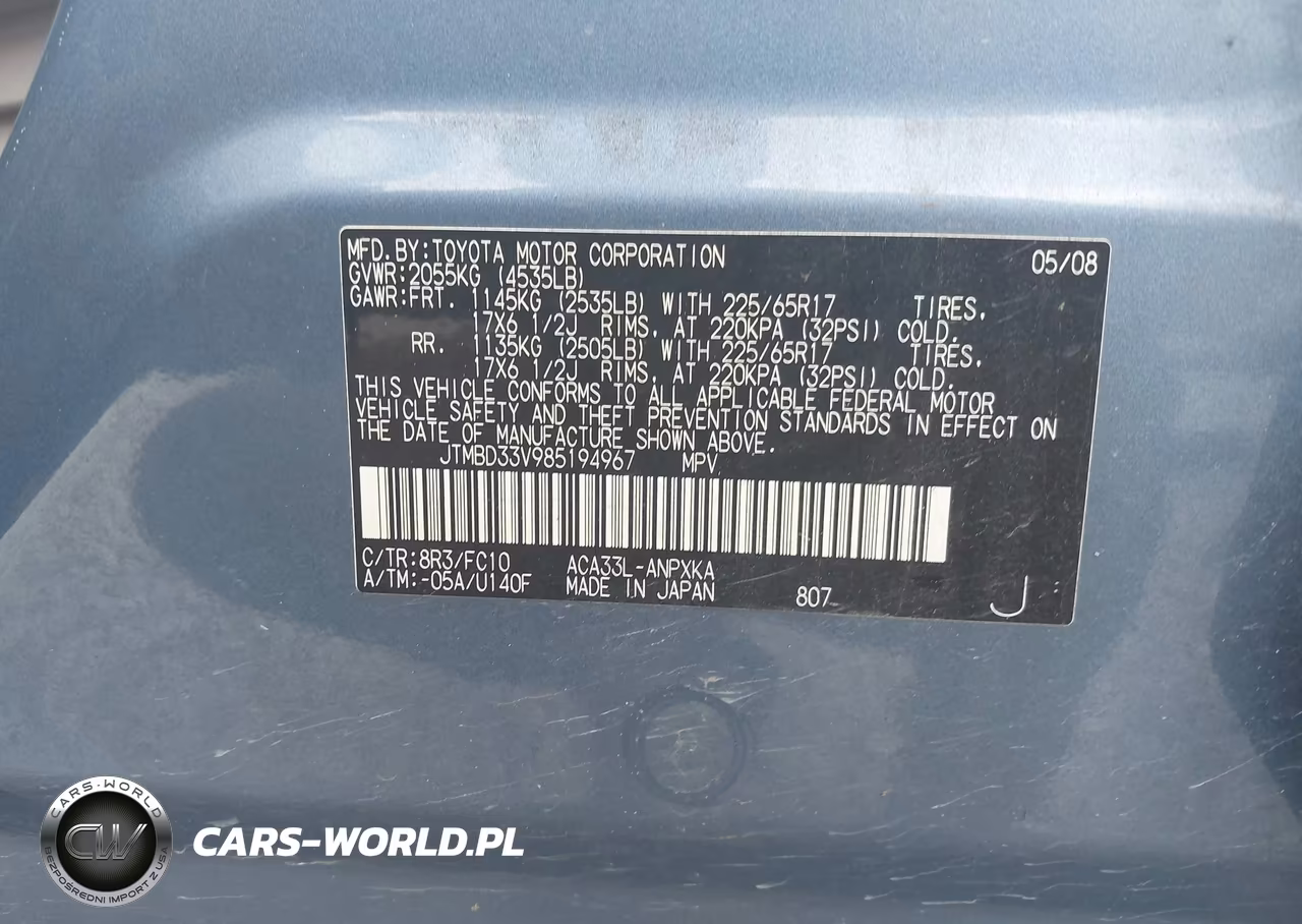2008 Toyota Rav4 VIN:JTMBD33V985194967 - 9