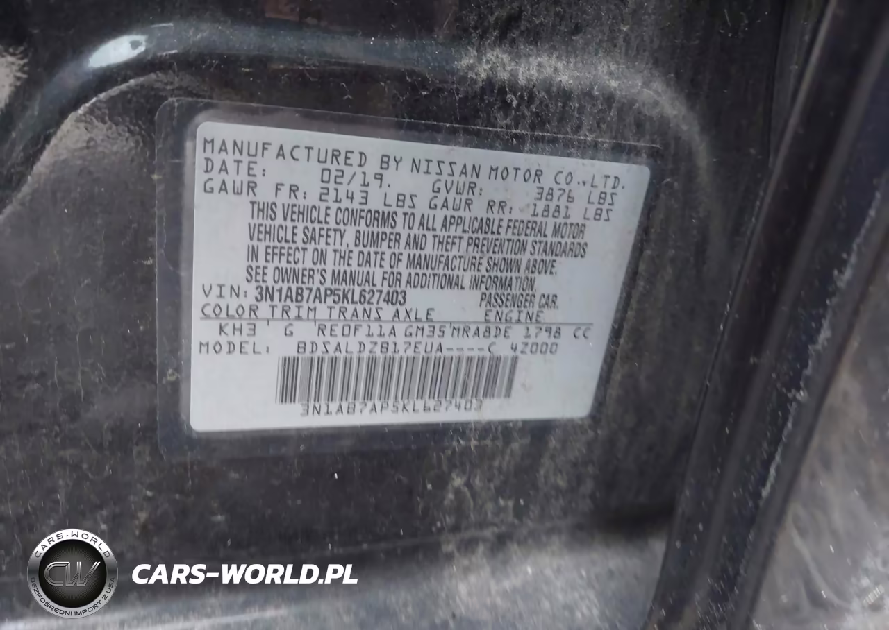 2019 Nissan Sentra Sv VIN:3N1AB7AP5KL627403 - 9