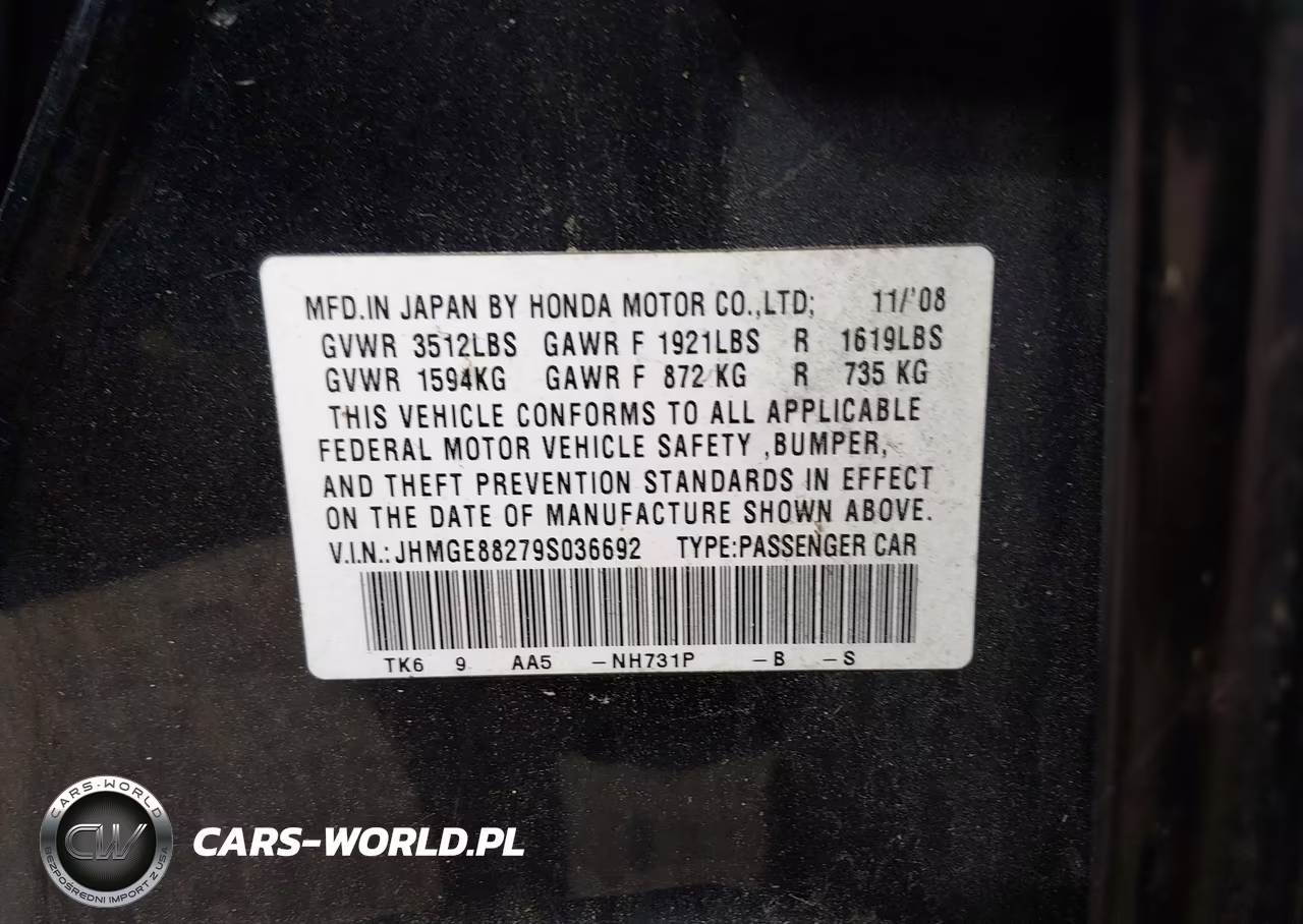 2009 Honda Fit VIN:JHMGE88279S036692 - 9