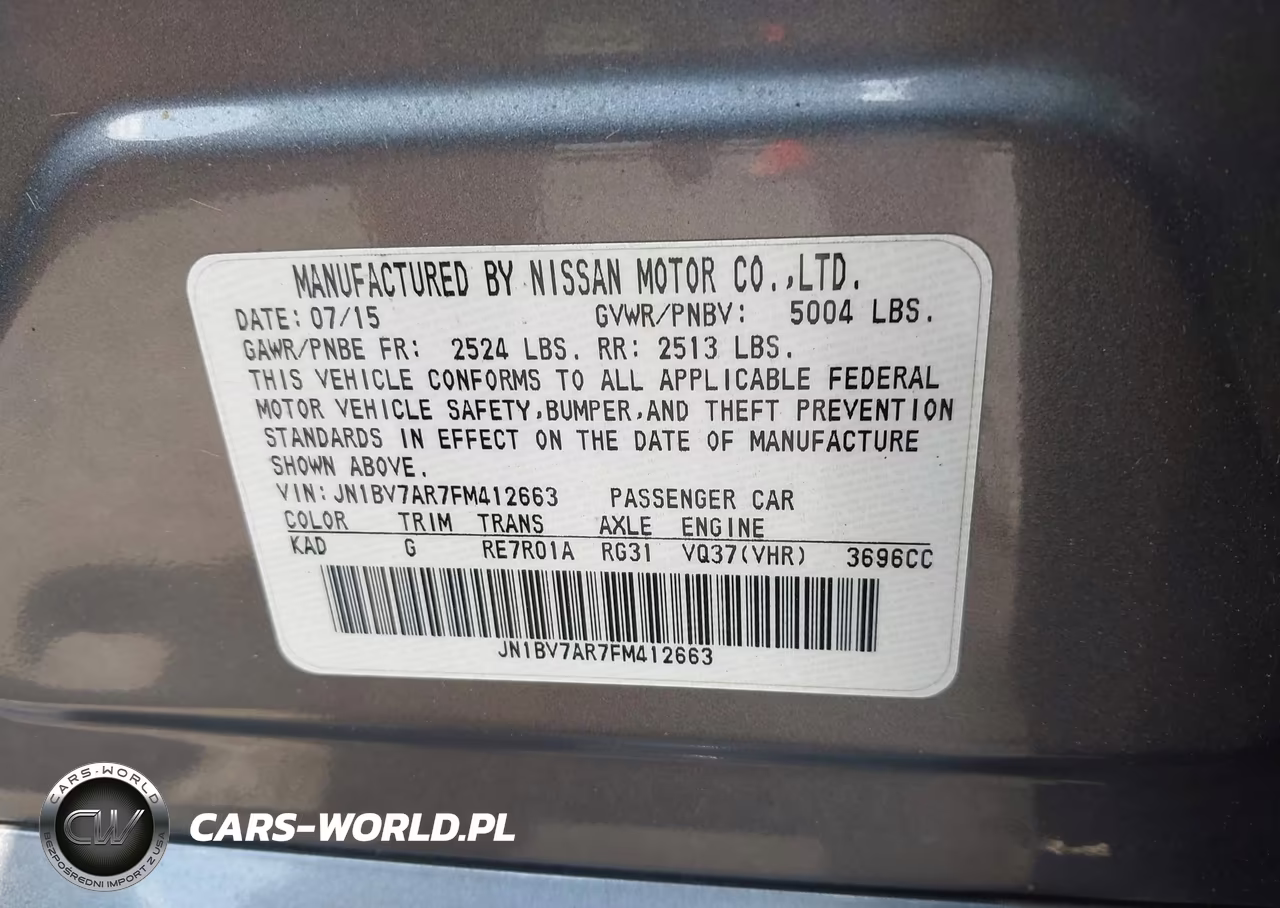 2015 Infiniti Q50 VIN:JN1BV7AR7FM412663 - 9