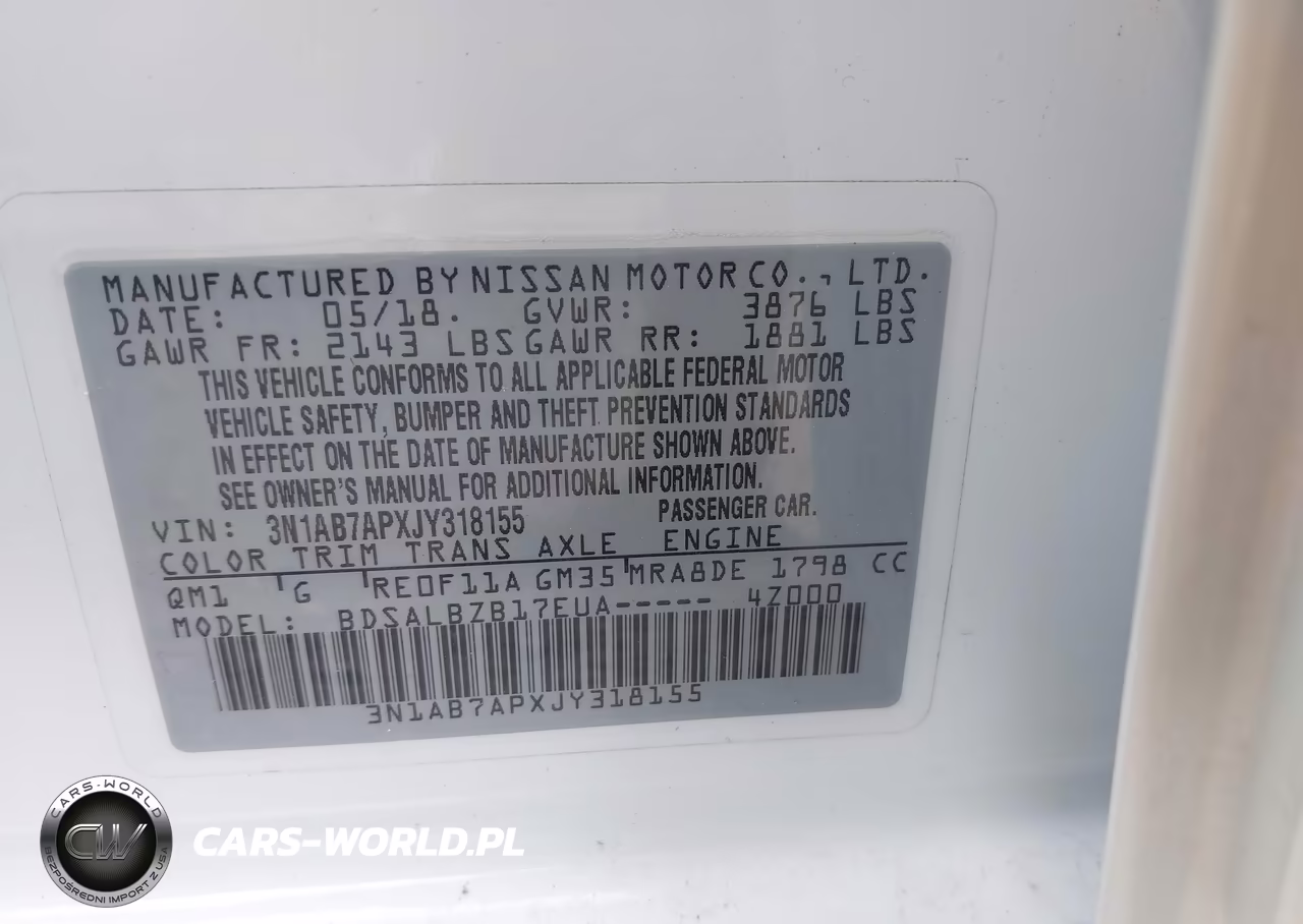 2018 Nissan Sentra S VIN:3N1AB7APXJY318155 - 9