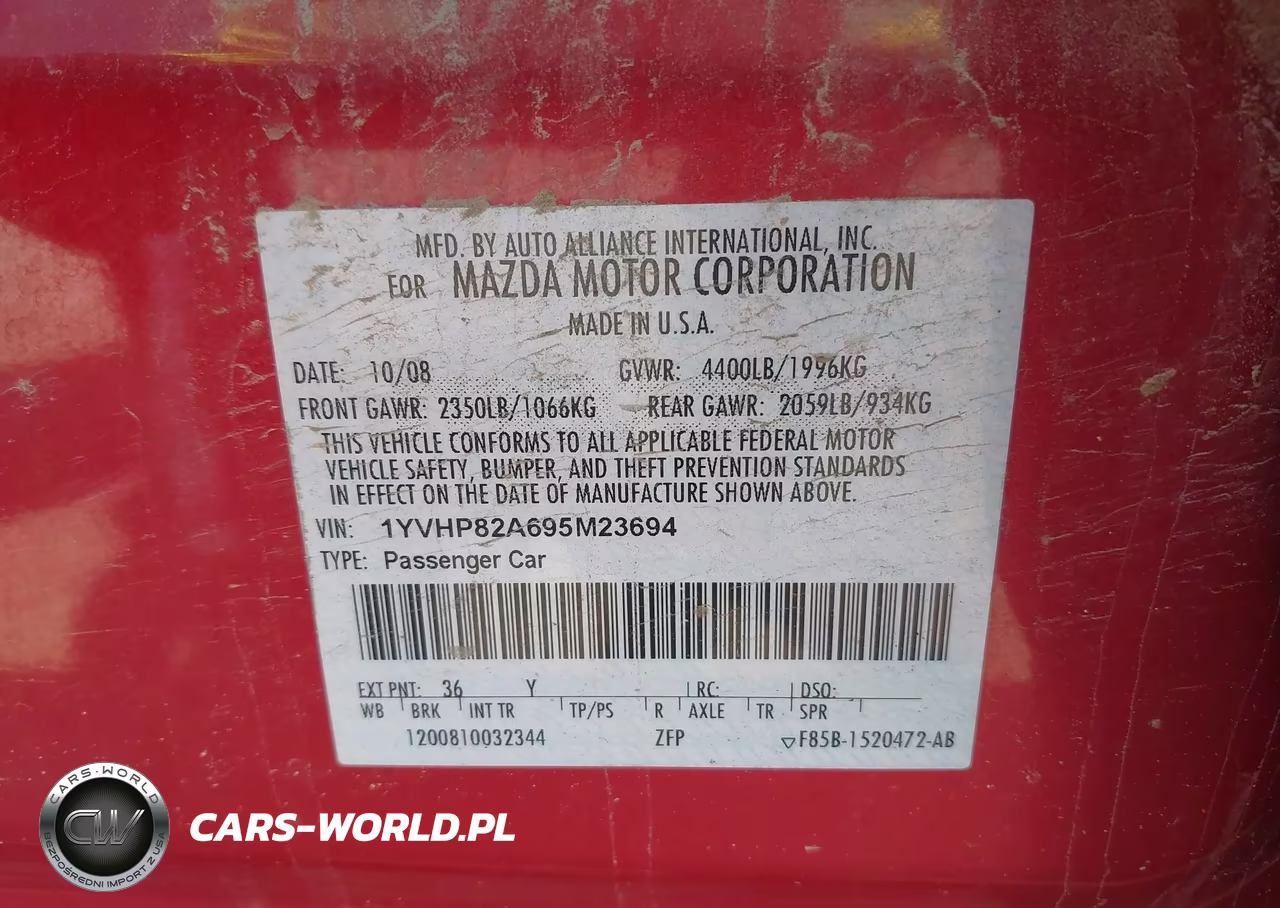 2009 Mazda Mazda6 I Touring VIN:1YVHP82A695M23694 - 9