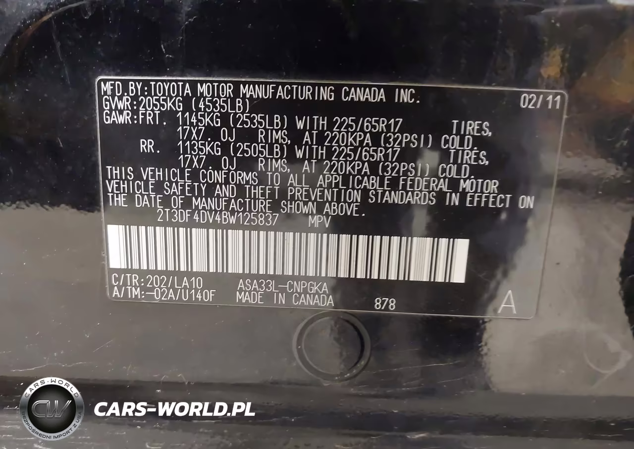 2011 Toyota Rav4 Limited VIN:2T3DF4DV4BW125837 - 9