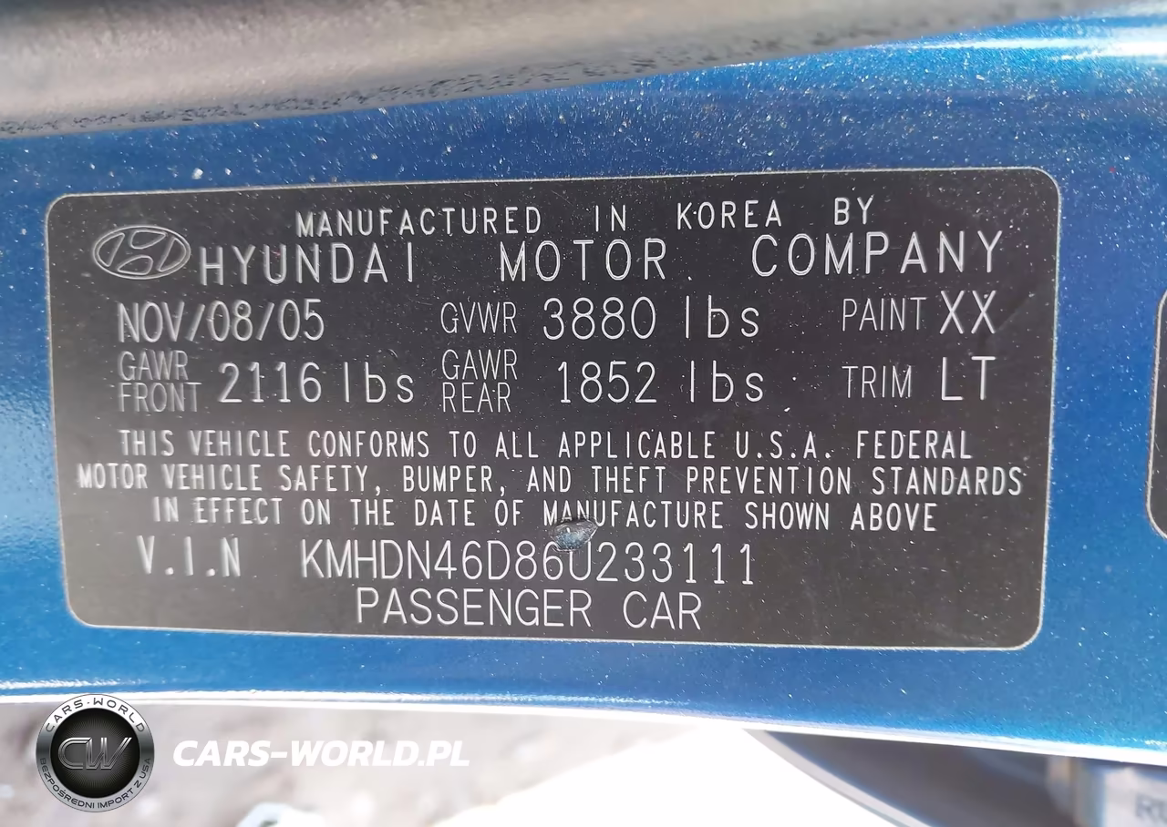 2006 Hyundai Elantra Gls-Limited VIN:KMHDN46D86U233111 - 9