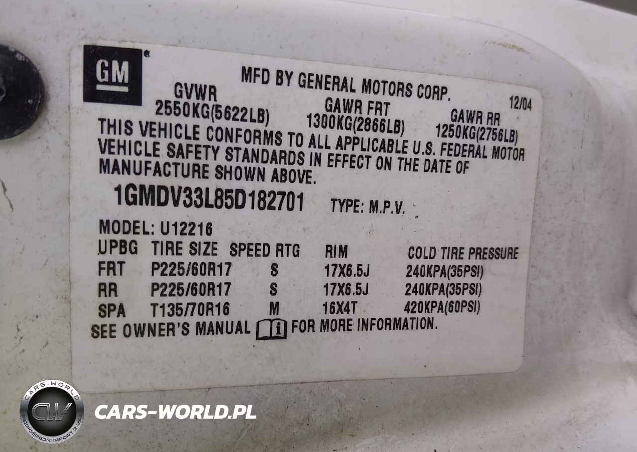 2005 Pontiac Montana Sv6 Fwd VIN:1GMDV33L85D182701 - 9