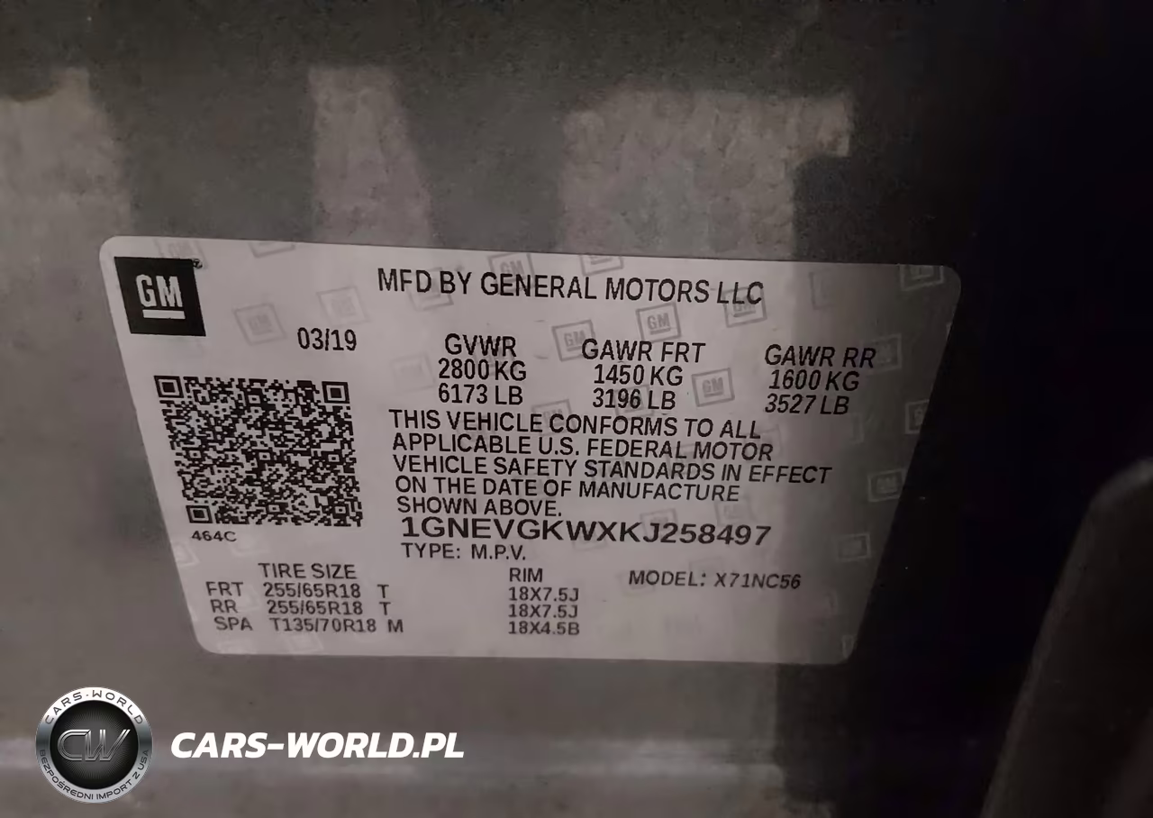 2019 Chevrolet Traverse 1Lt VIN:1GNEVGKWXKJ258497 - 9