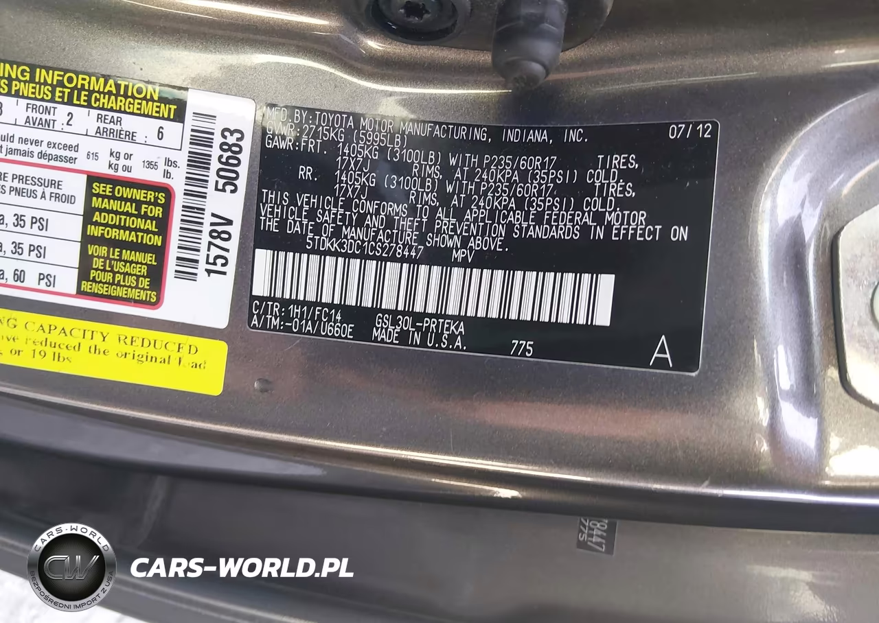 2012 Toyota Sienna Le V6 8 Passenger VIN:5TDKK3DC1CS278447 - 9