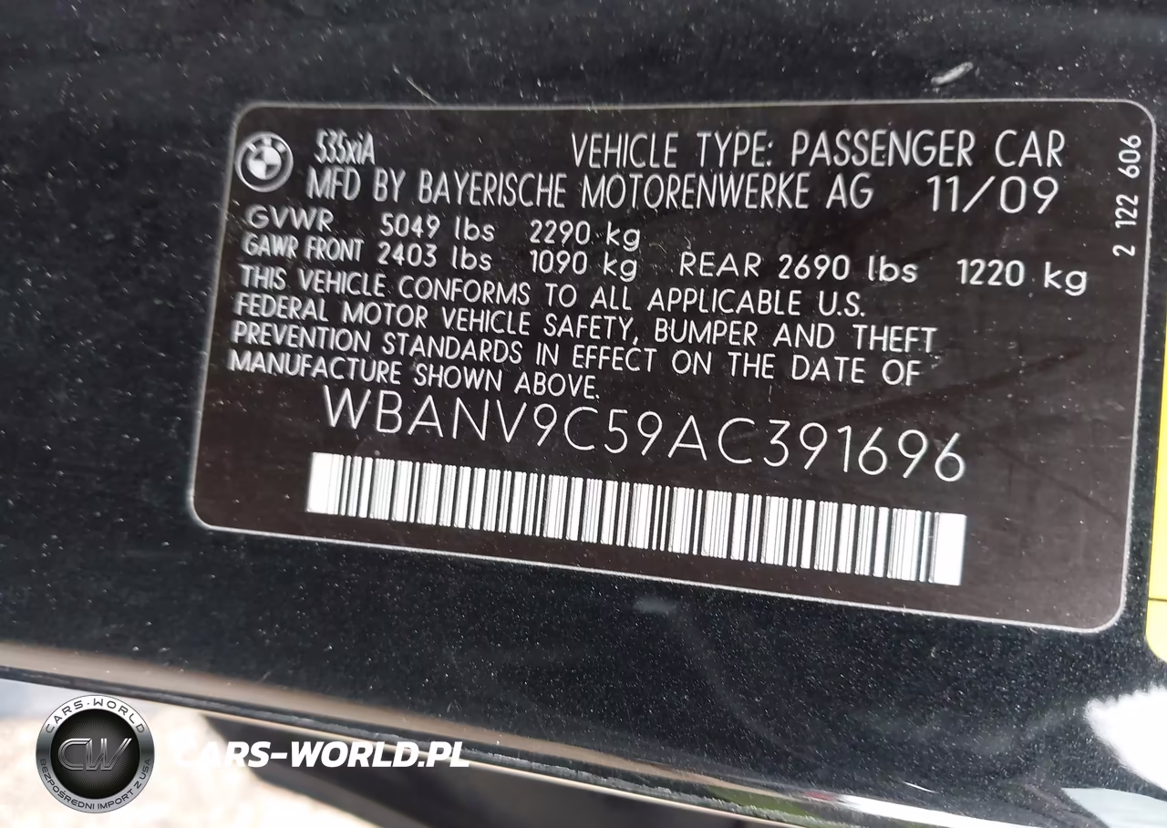 2010 BMW 535I xDrive VIN:WBANV9C59AC391696 - 9
