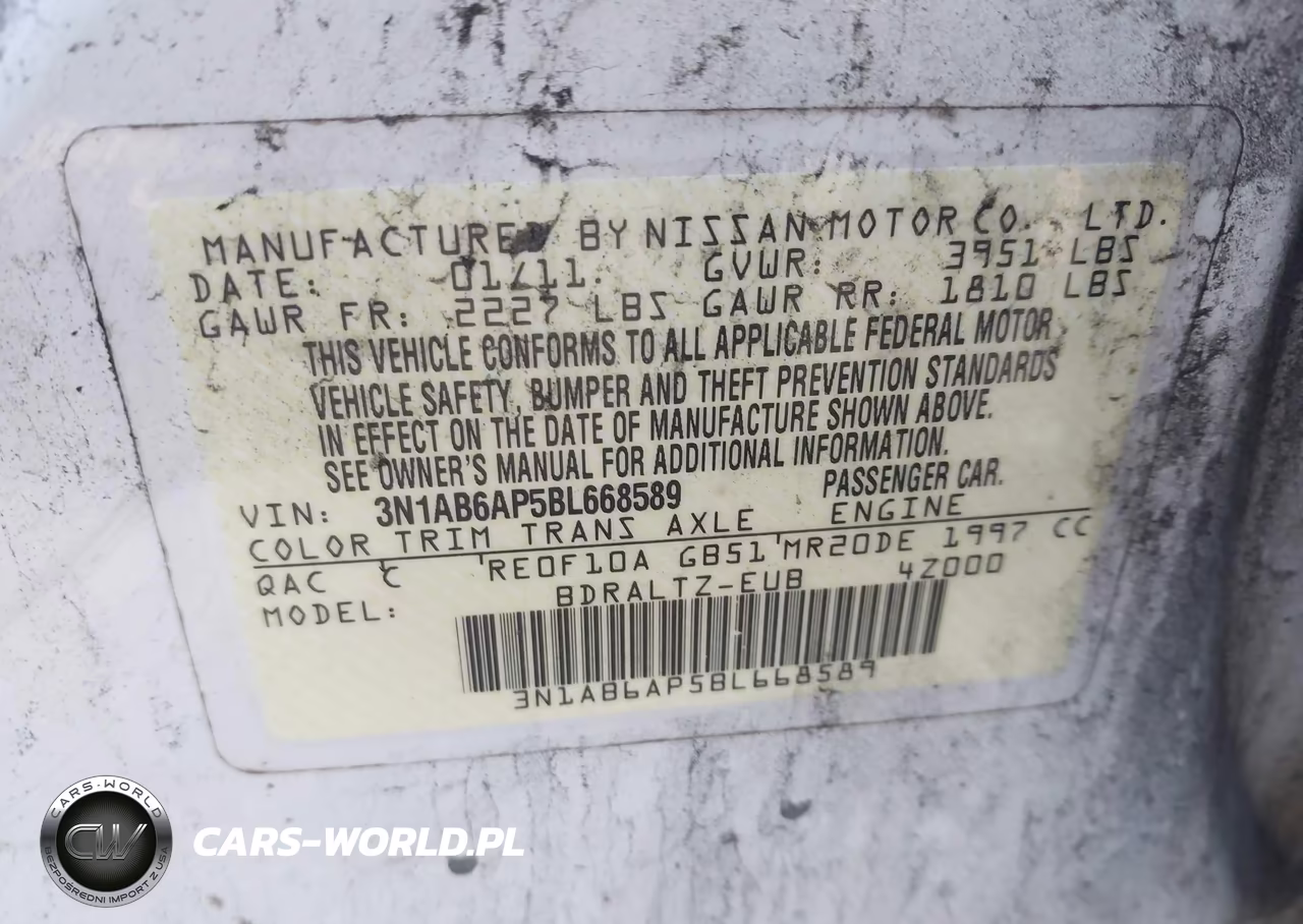 2011 Nissan Sentra 2.0S VIN:3N1AB6AP5BL668589 - 9
