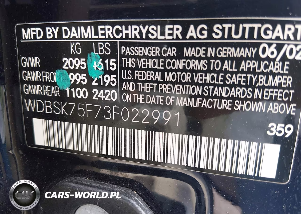 2003 Mercedes-Benz Sl 500 VIN:WDBSK75F73F022991 - 9