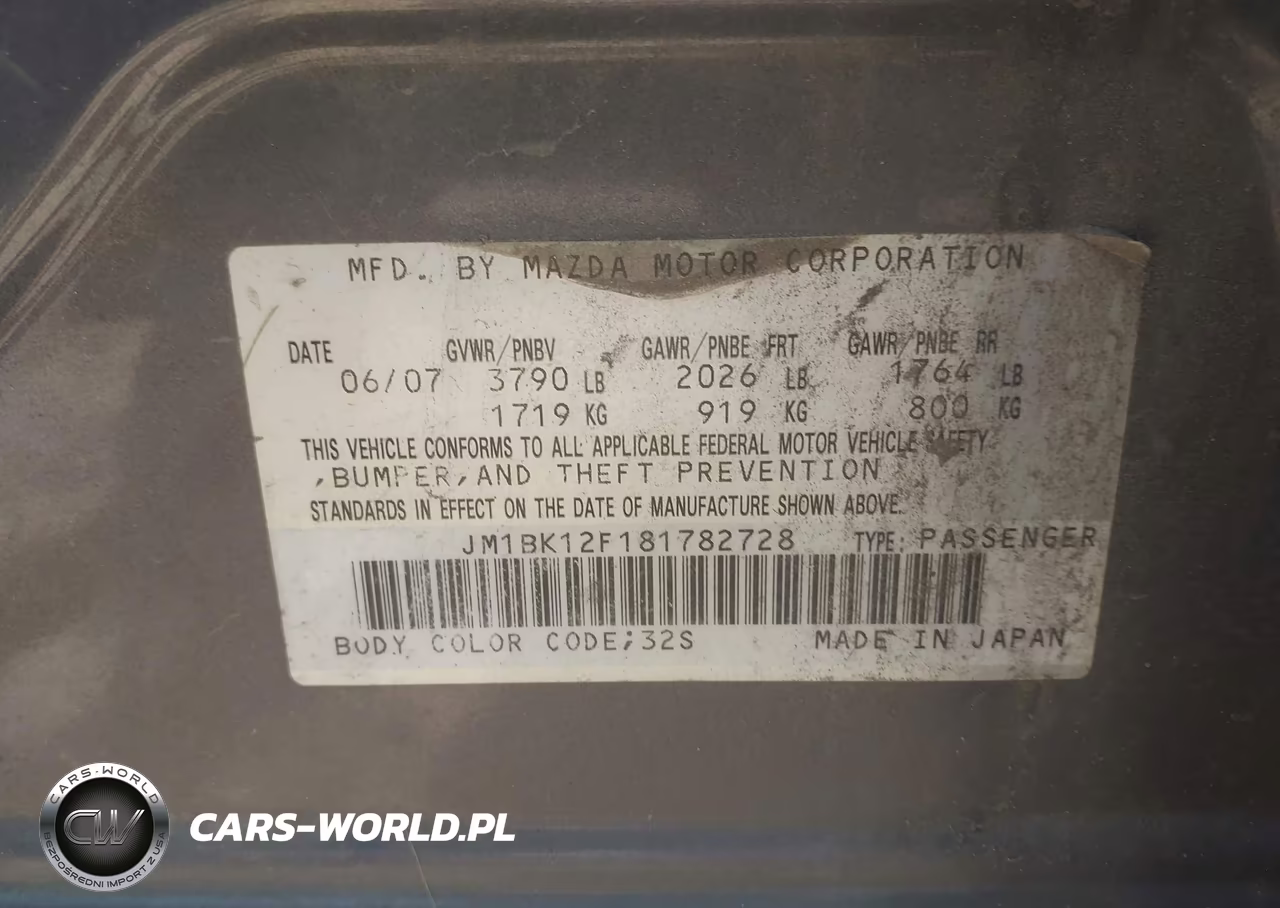 2008 Mazda Mazda3 I Sport VIN:JM1BK12F181782728 - 9