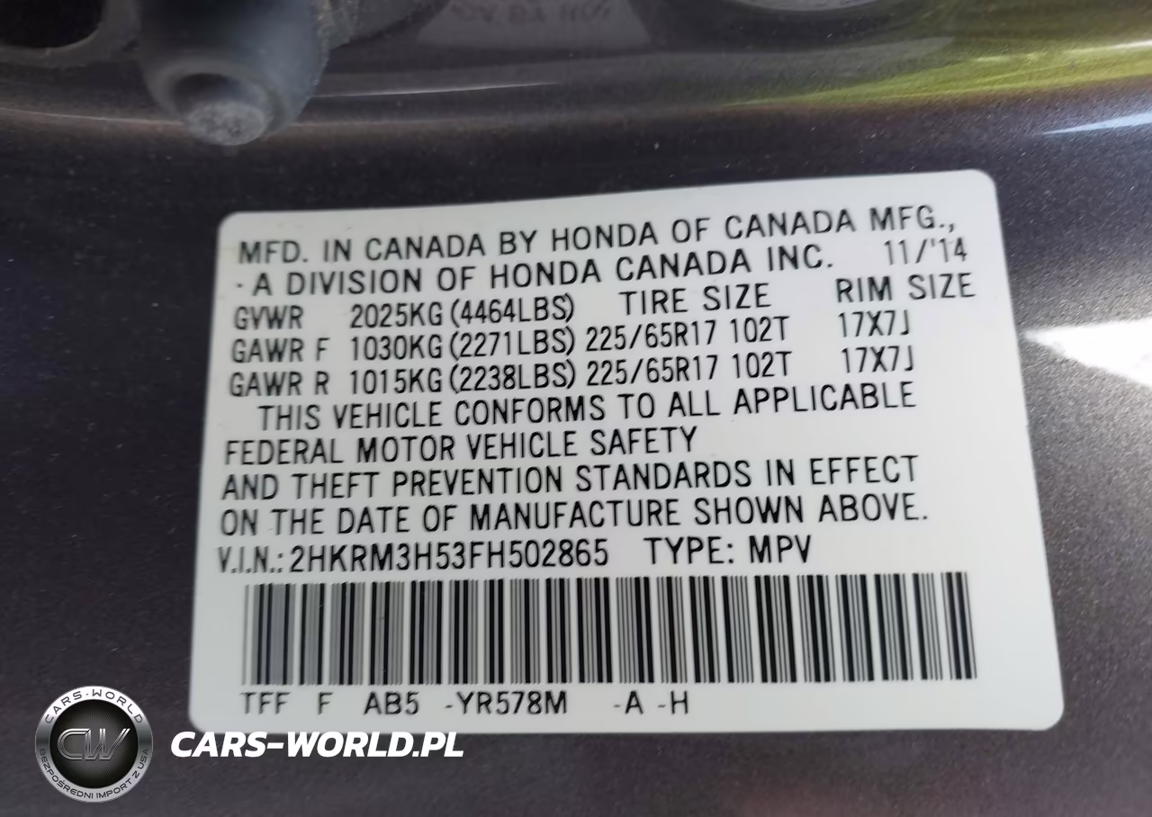 2015 Honda Cr-V Ex VIN:2HKRM3H53FH502865 - 9