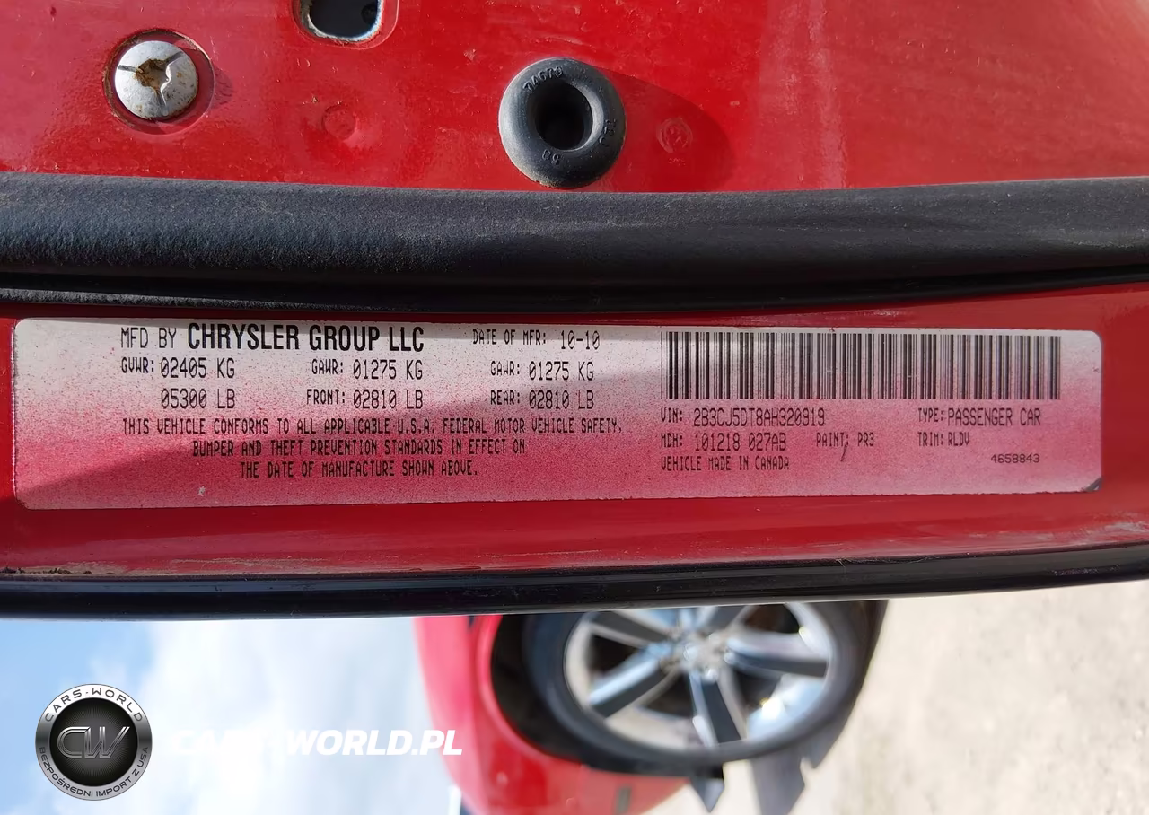 2010 Dodge Challenger R-T VIN:2B3CJ5DT8AH320919 - 9
