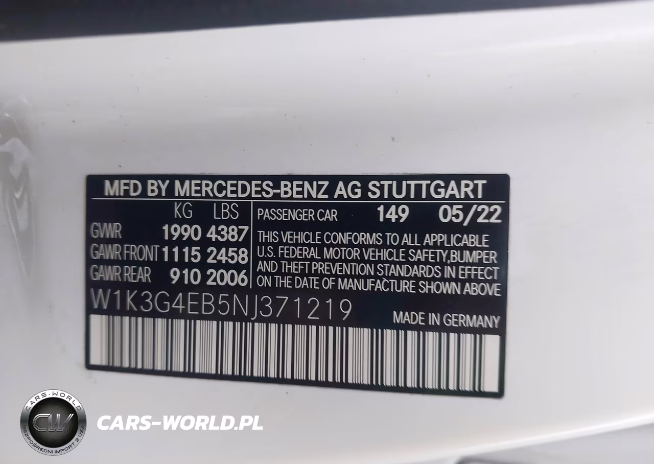 2022 Mercedes-Benz A 220 VIN:W1K3G4EB5NJ371219 - 9