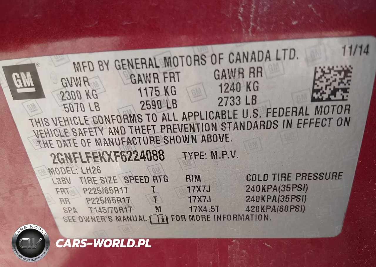 2015 Chevrolet Equinox 1Lt VIN:2GNFLFEKXF6224088 - 9