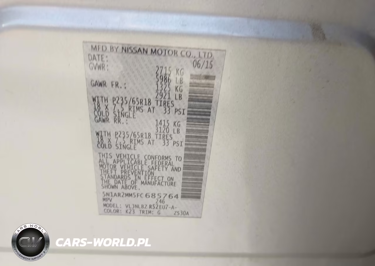 2015 Nissan Pathfinder S VIN:5N1AR2MM5FC685764 - 9