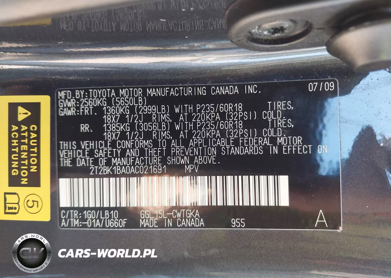 2010 Lexus Rx 350 VIN:2T2BK1BA0AC021691 - 9