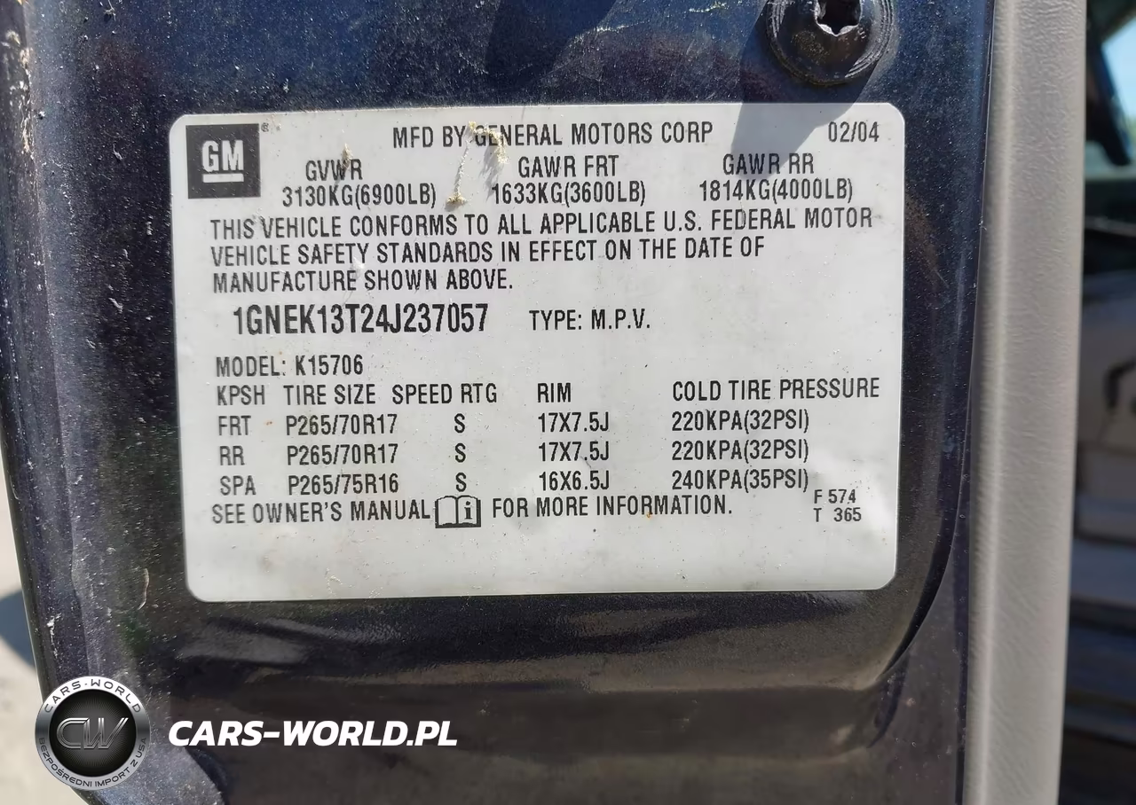 2004 Chevrolet Tahoe Lt VIN:1GNEK13T24J237057 - 9