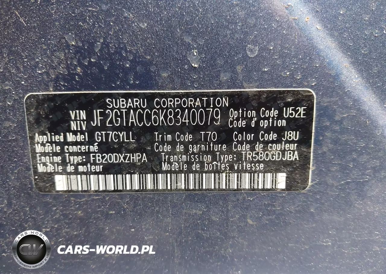 2019 Subaru Crosstrek 2.0I Premium VIN:JF2GTACC6K8340079 - 9