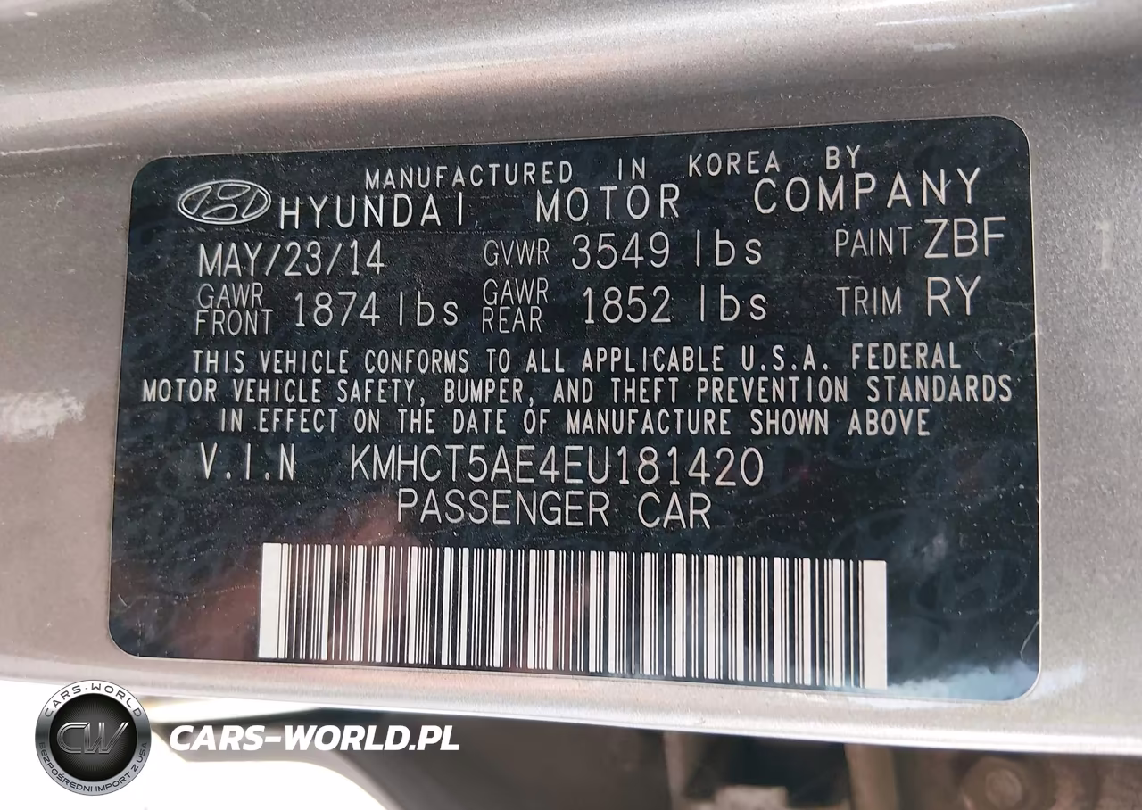 2014 Hyundai Accent Gs VIN:KMHCT5AE4EU181420 - 9