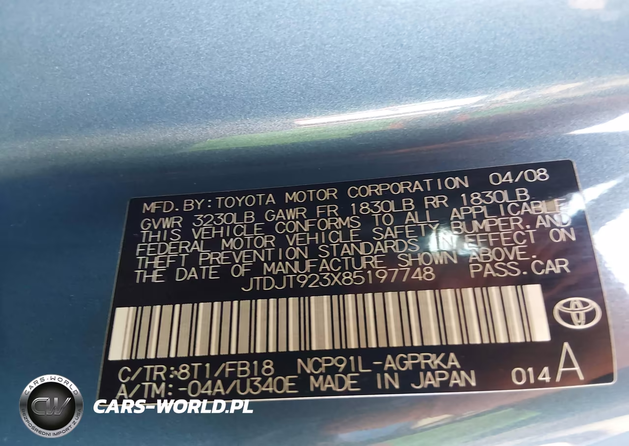 2008 Toyota Yaris VIN:JTDJT923X85197748 - 9