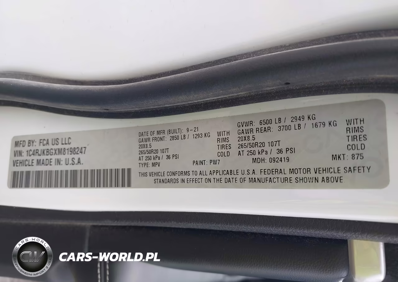 2021 Jeep Grand Cherokee L Limited 4X4 VIN:1C4RJKBGXM8198247 - 9