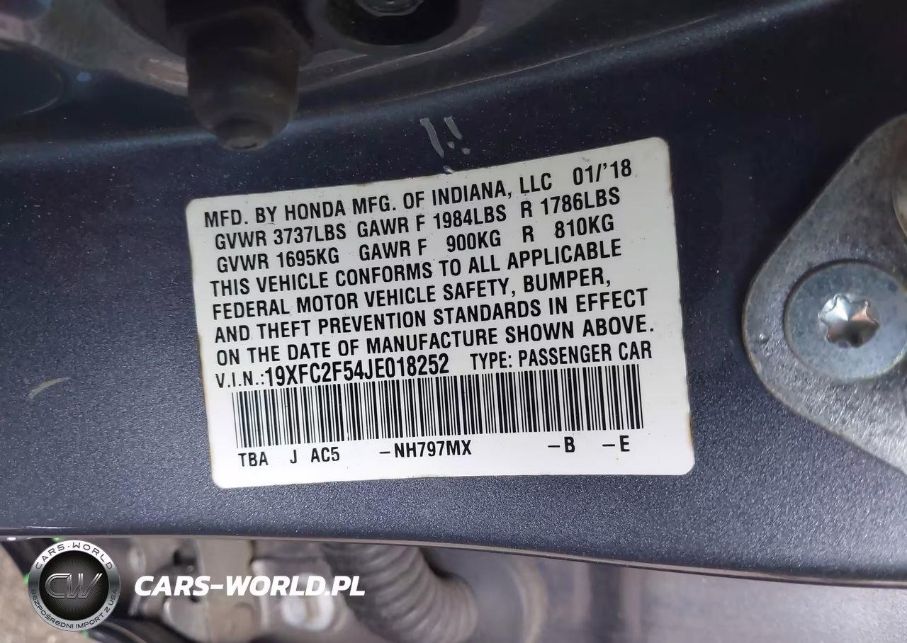 2018 Honda Civic Lx VIN:19XFC2F54JE018252 - 9