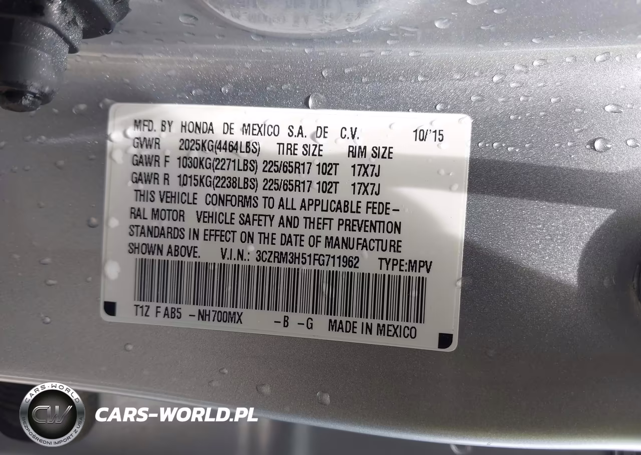 2015 Honda Cr-V Ex VIN:3CZRM3H51FG711962 - 9