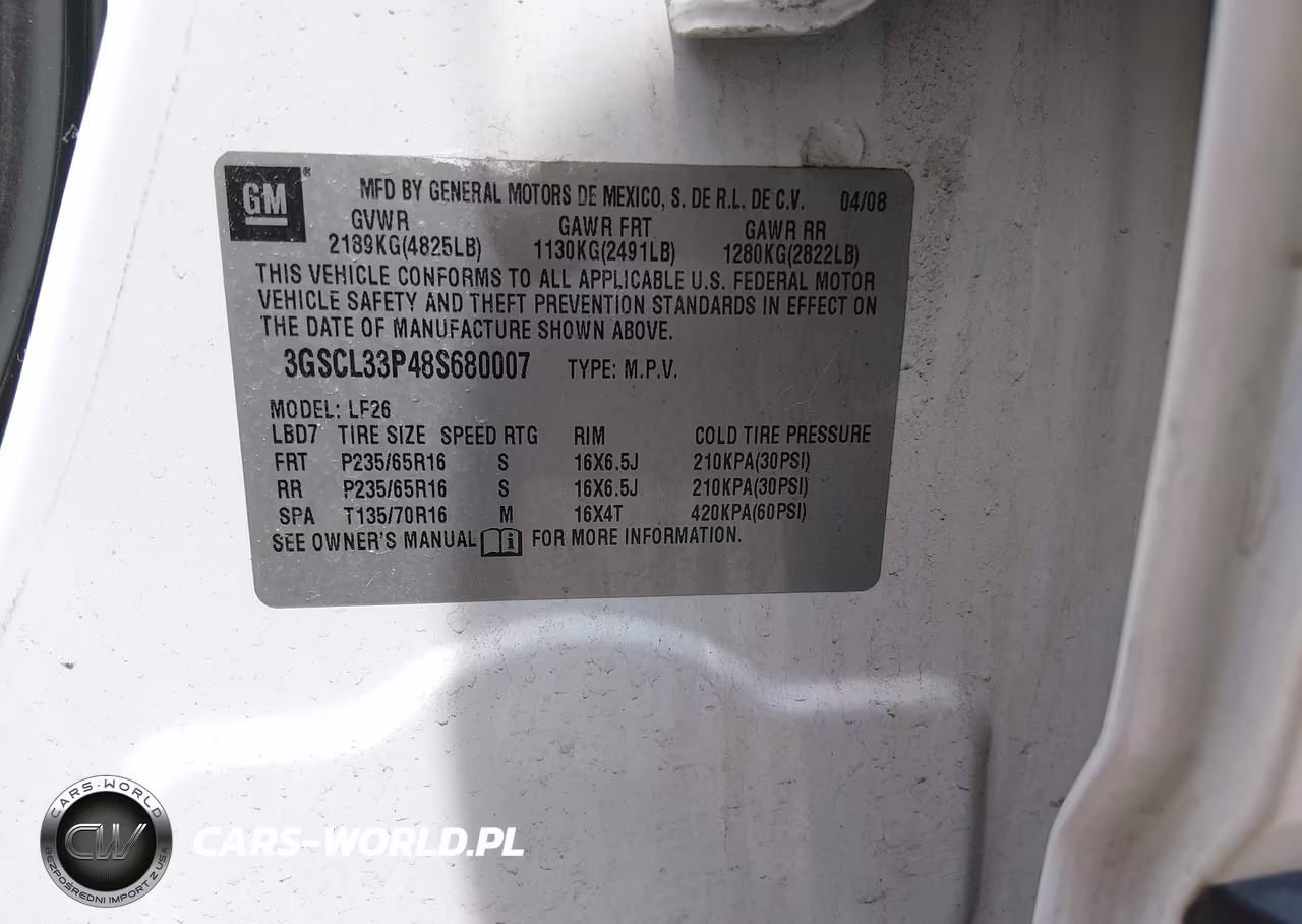 2008 Saturn Vue 4-Cyl Xe VIN:3GSCL33P48S680007 - 9