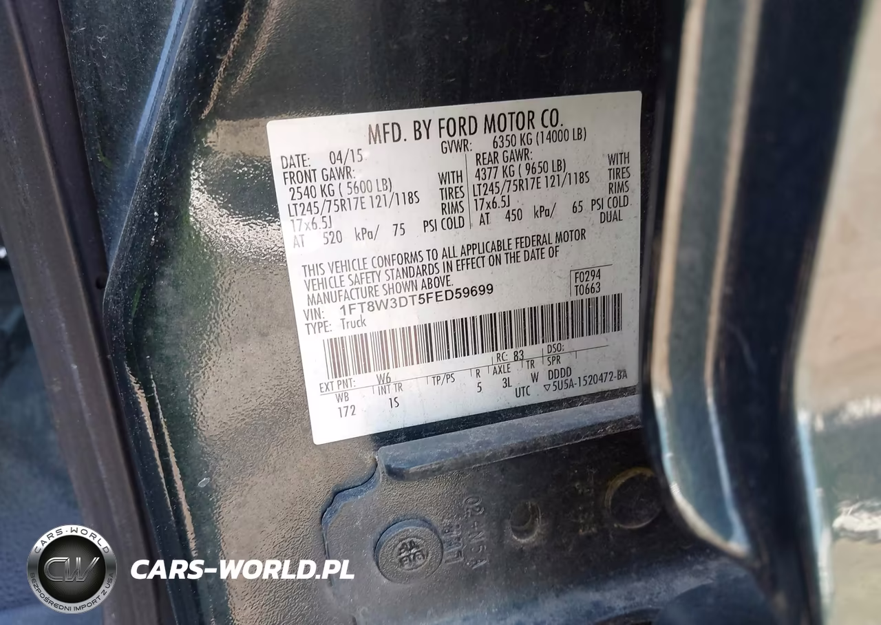 2015 Ford F-350 Xl VIN:1FT8W3DT5FED59699 - 9