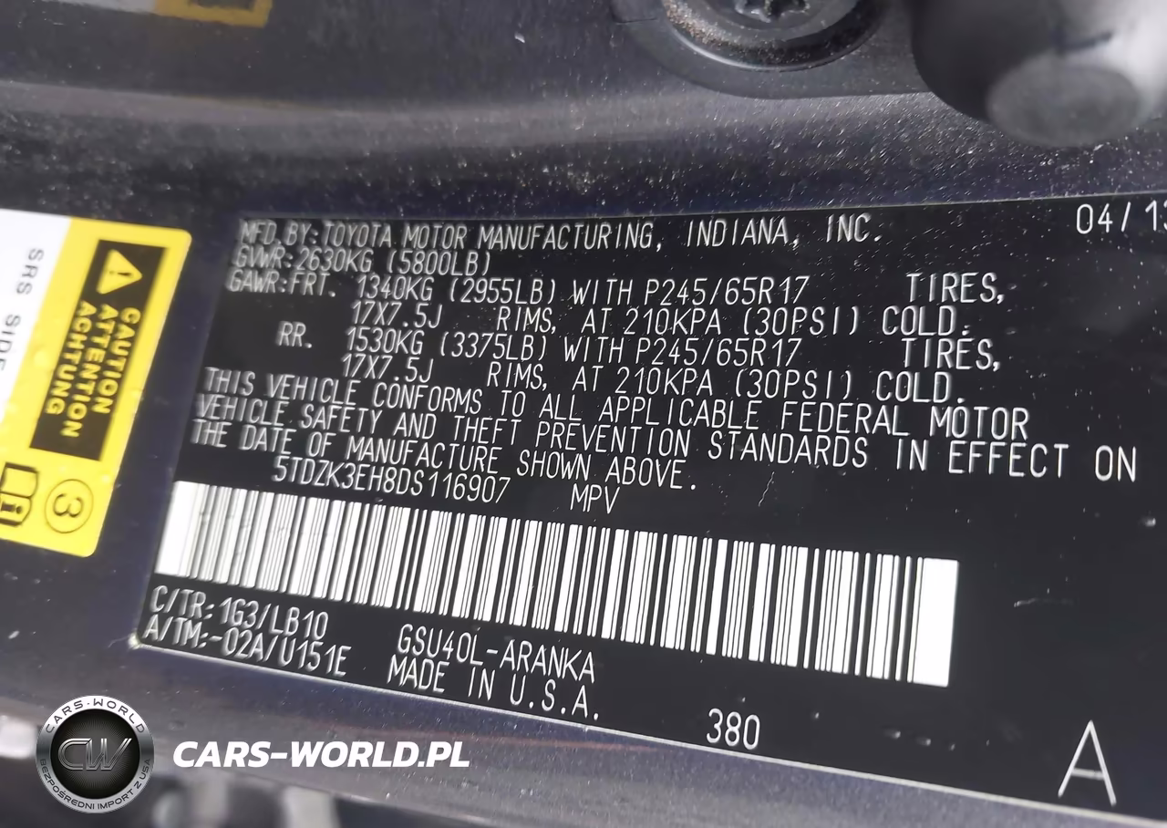 2013 Toyota Highlander Se V6 VIN:5TDZK3EH8DS116907 - 9