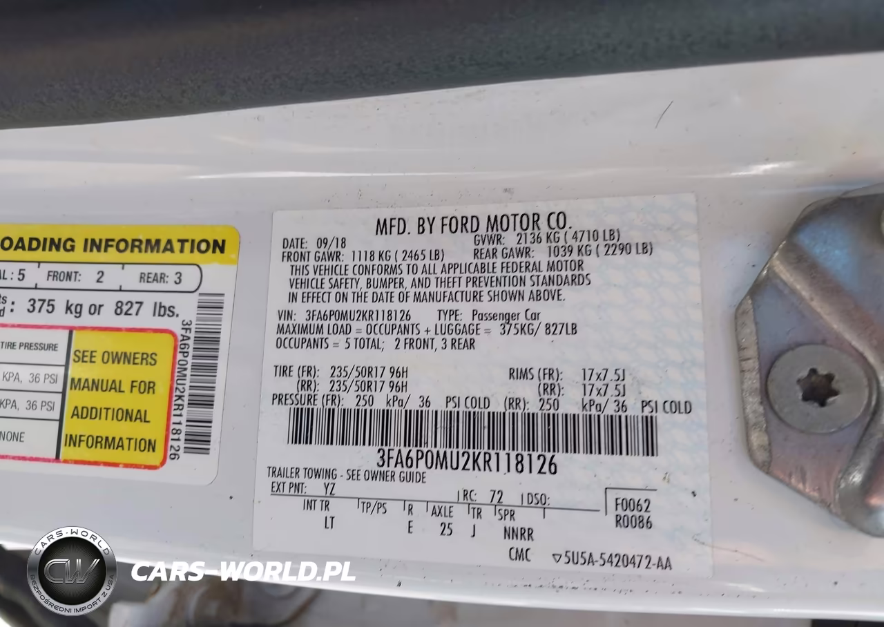 2019 Ford Fusion Hybrid Sel VIN:3FA6P0MU2KR118126 - 9