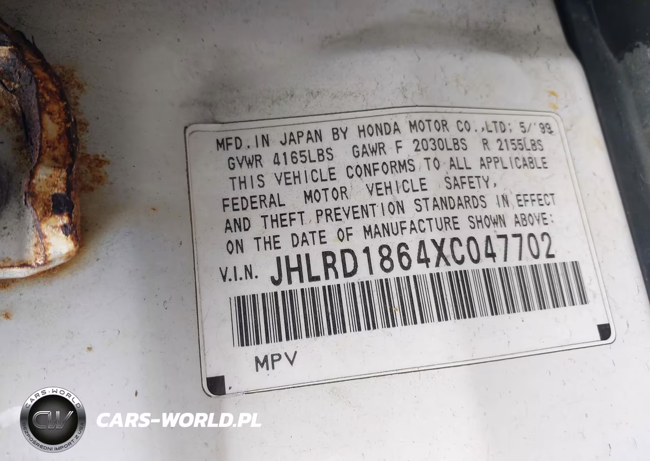 1999 Honda Cr-V Ex VIN:JHLRD1864XC047702 - 9