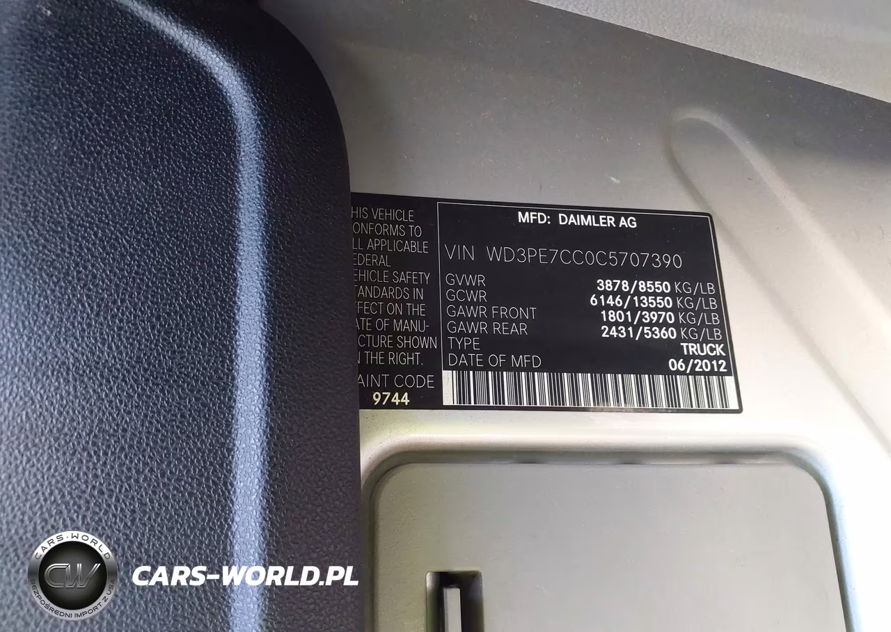 2012 Mercedes-Benz Sprinter Cargo Vans Normal Roof VIN:WD3PE7CC0C5707390 - 9