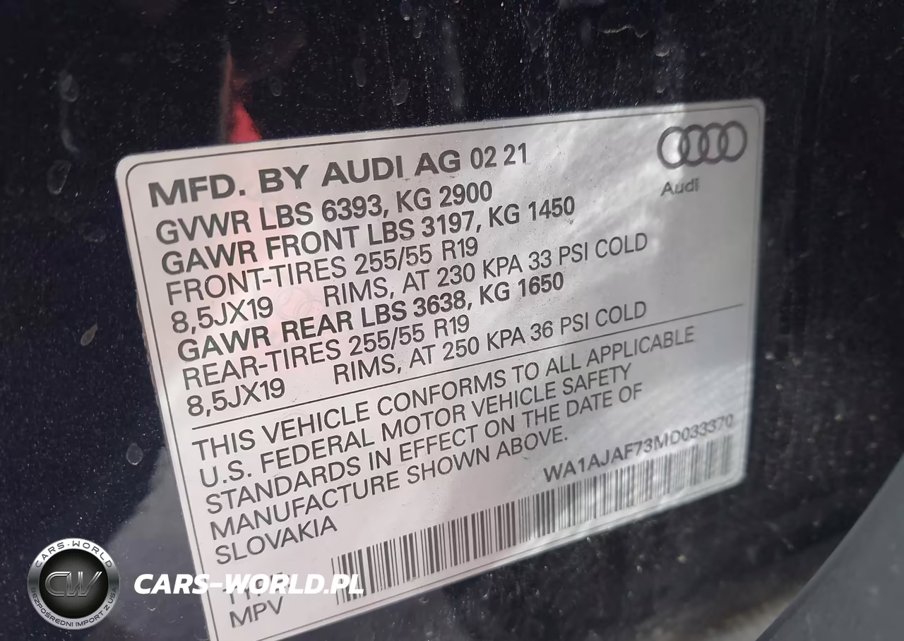 2021 Audi Q7 Premium 45 Tfsi Quattro Tiptronic VIN:WA1AJAF73MD033370 - 9