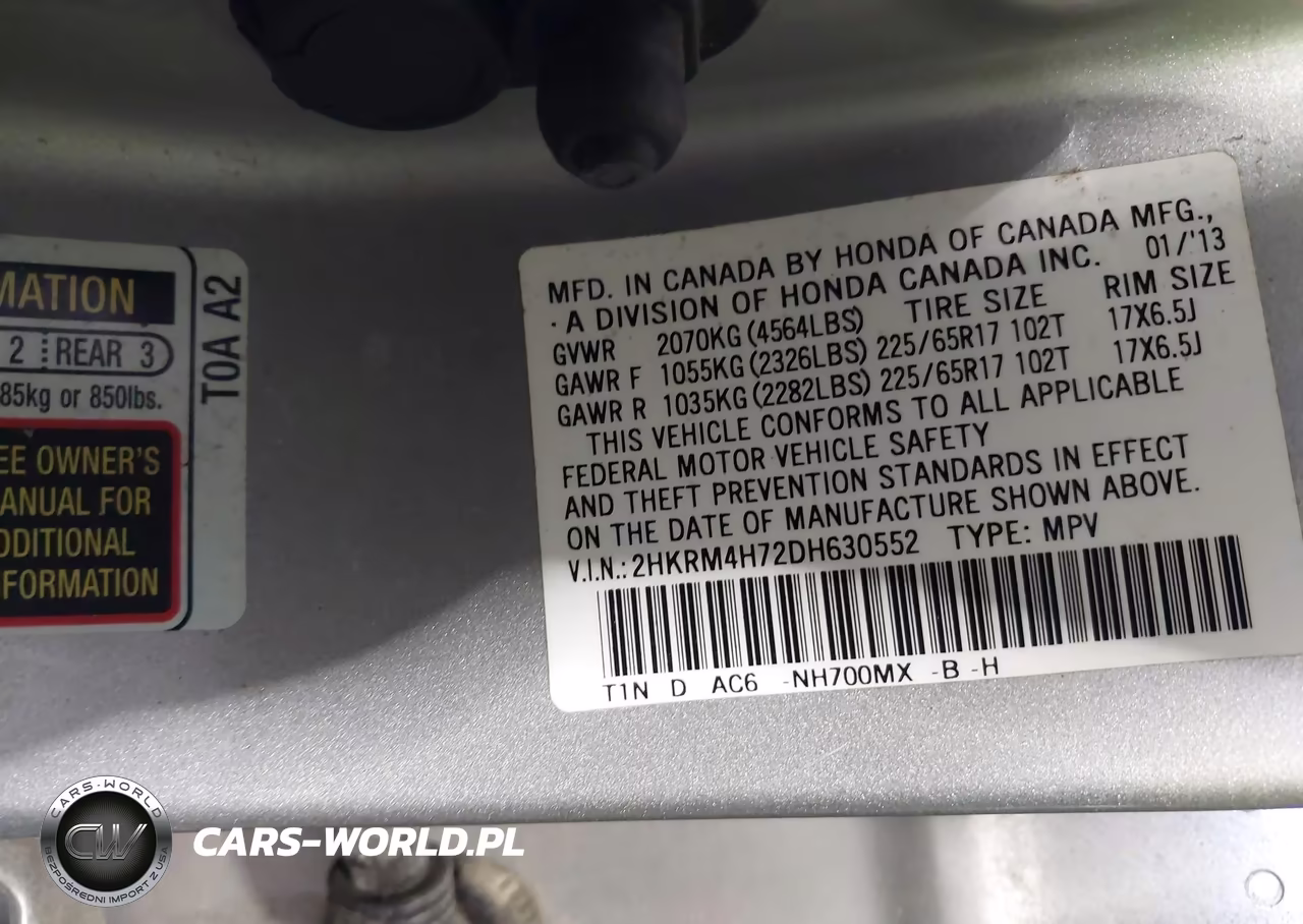 2013 Honda Cr-V Ex-L VIN:2HKRM4H72DH630552 - 9