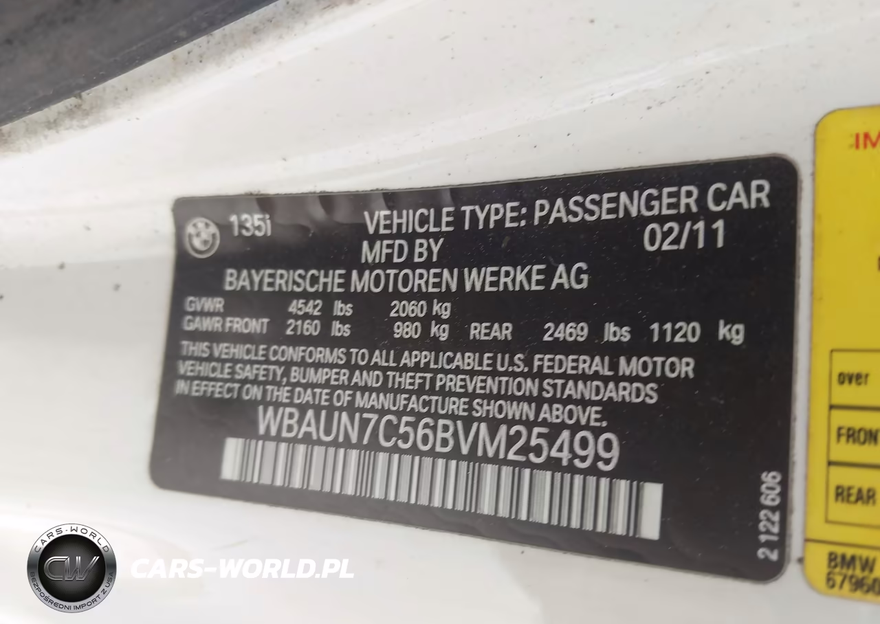 2011 BMW 135I VIN:WBAUN7C56BVM25499 - 9