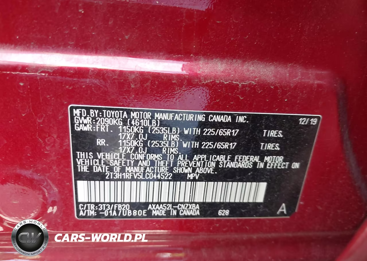2020 Toyota Rav4 Le VIN:2T3H1RFV5LC044522 - 9